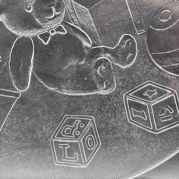 Vintage Glass Plate With Teddy Bear Gifts & Christmas Ornaments Engraving - Picture 4 of 8